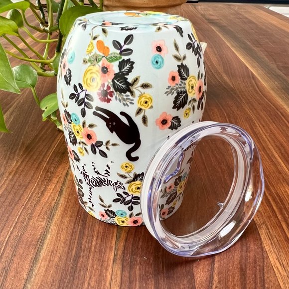 Colorful Blue Cats and Posies Wineglass/Mug - Picture 4 of 6